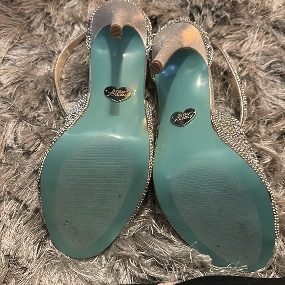 Blue by Betsy Johnson Strappy Heels with Rhinestones - Picture 6 of 9